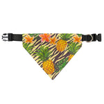 Vintage Zebra Pineapple Pattern Print Over The Collar Dog Bandana