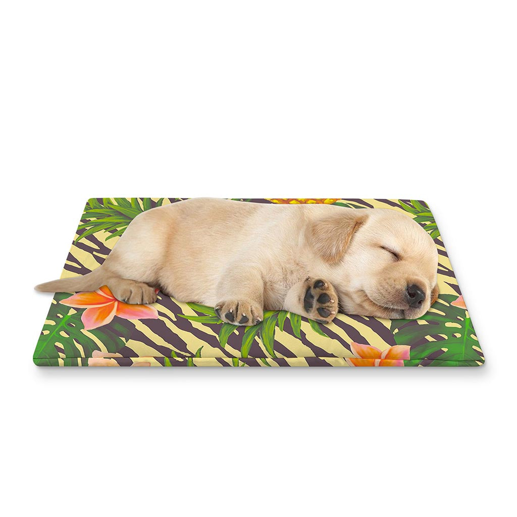 Vintage Zebra Pineapple Pattern Print Pet Cooling Mat Cover