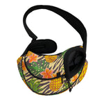 Vintage Zebra Pineapple Pattern Print Pet Sling Carrier