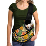 Vintage Zebra Pineapple Pattern Print Pet Sling Carrier