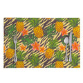 Vintage Zebra Pineapple Pattern Print Placemat