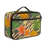 Vintage Zebra Pineapple Pattern Print Portable Lunch Bag