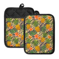 Vintage Zebra Pineapple Pattern Print Pot Holders With Pocket
