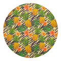 Vintage Zebra Pineapple Pattern Print Round Blanket