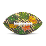 Vintage Zebra Pineapple Pattern Print Rugby Ball