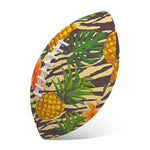Vintage Zebra Pineapple Pattern Print Rugby Ball