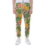 Vintage Zebra Pineapple Pattern Print Scuba Joggers