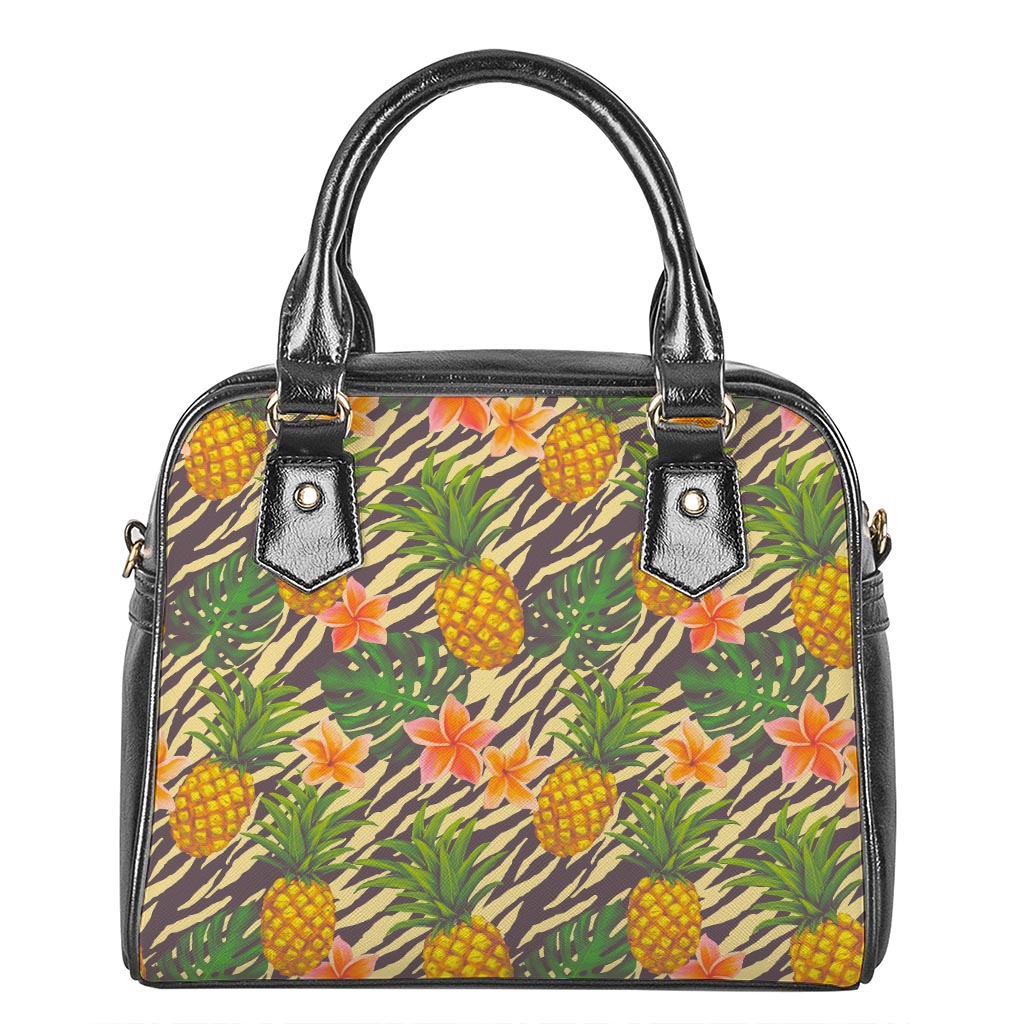 Vintage Zebra Pineapple Pattern Print Shoulder Handbag