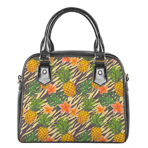 Vintage Zebra Pineapple Pattern Print Shoulder Handbag