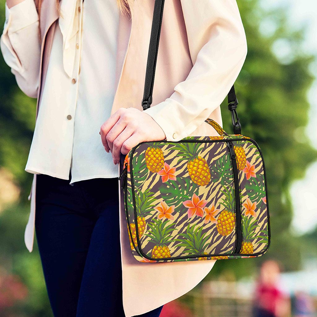 Vintage Zebra Pineapple Pattern Print Shoulder Strap Bible Bag
