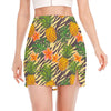 Vintage Zebra Pineapple Pattern Print Side Slit Mini Skirt