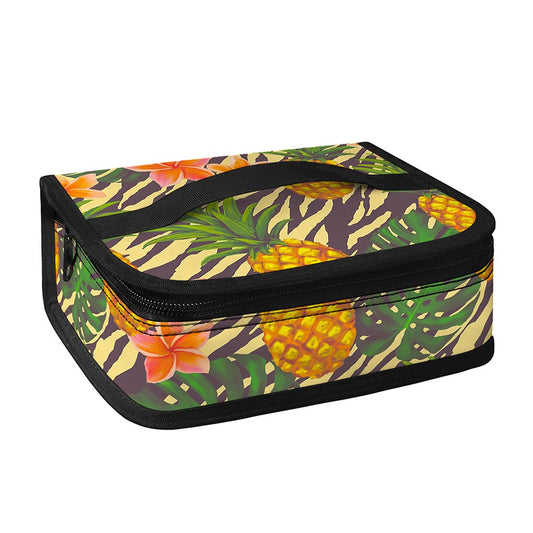 Vintage Zebra Pineapple Pattern Print Small Lunch Bag