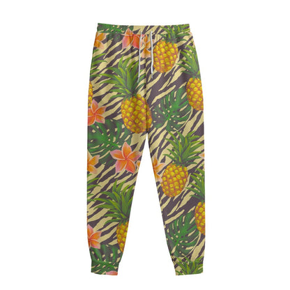 Vintage Zebra Pineapple Pattern Print Sweatpants