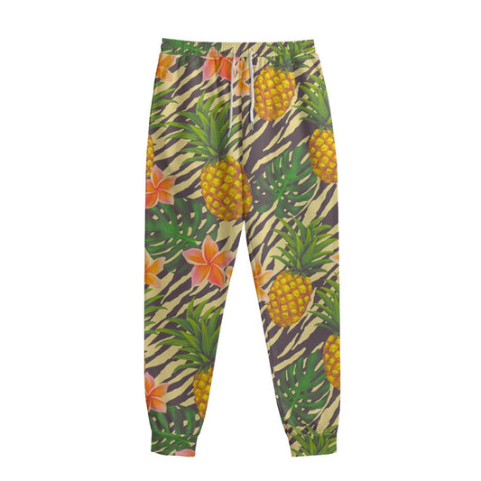 Vintage Zebra Pineapple Pattern Print Sweatpants