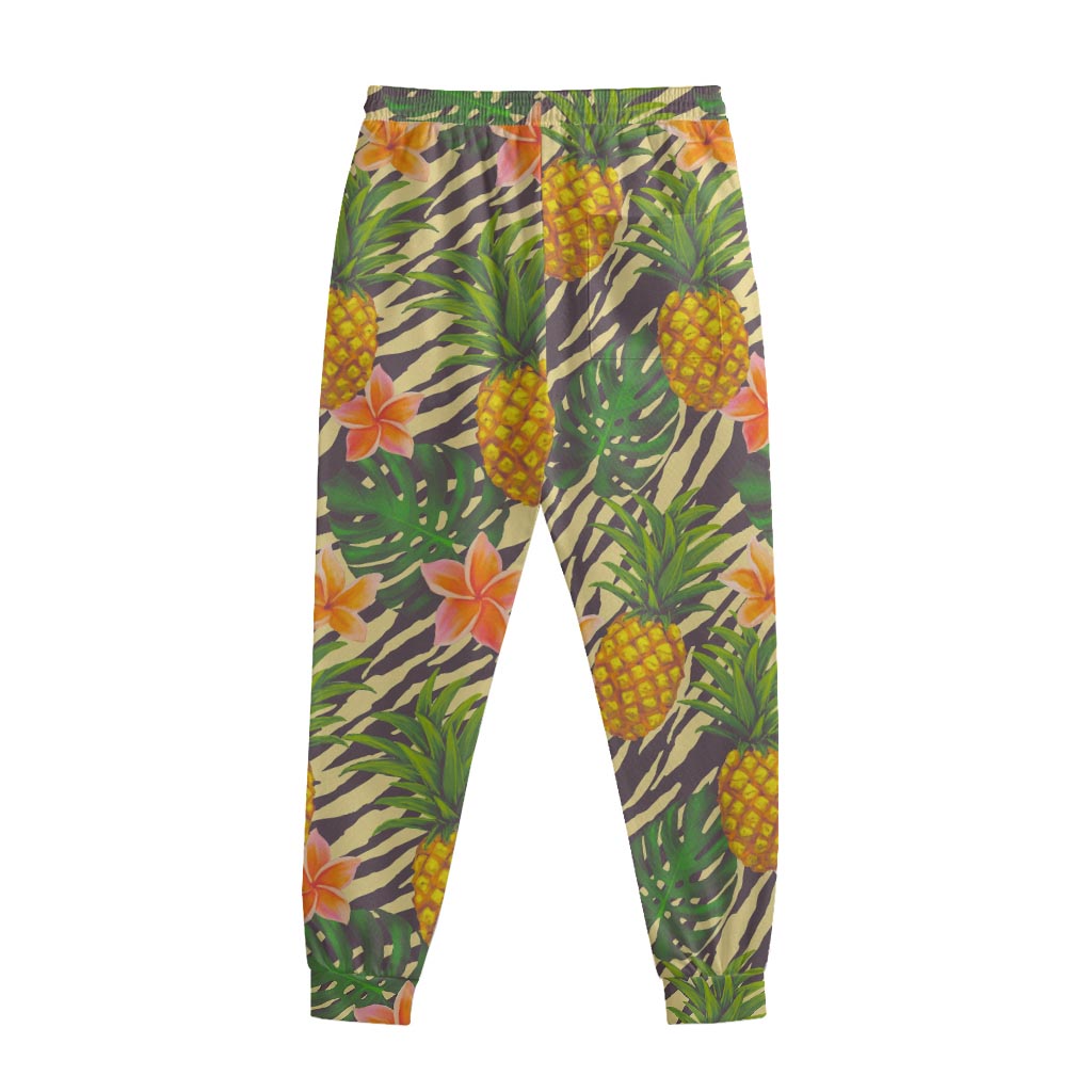 Vintage Zebra Pineapple Pattern Print Sweatpants
