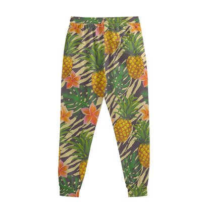 Vintage Zebra Pineapple Pattern Print Sweatpants