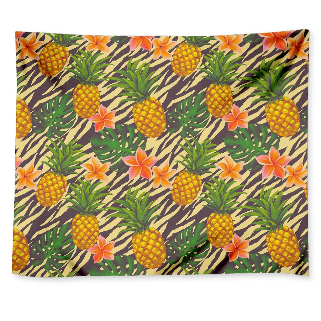 Vintage Zebra Pineapple Pattern Print Tapestry