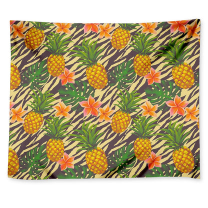 Vintage Zebra Pineapple Pattern Print Tapestry