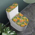 Vintage Zebra Pineapple Pattern Print Toilet Lid And Tank Cover Set