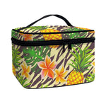 Vintage Zebra Pineapple Pattern Print Travel Makeup Bag