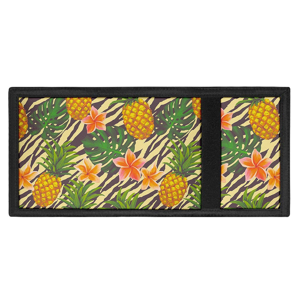 Vintage Zebra Pineapple Pattern Print Trifold Wallet