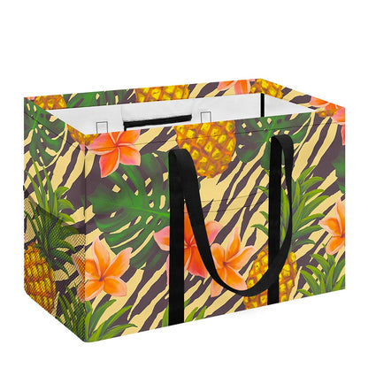 Vintage Zebra Pineapple Pattern Print Utility Tote Bag