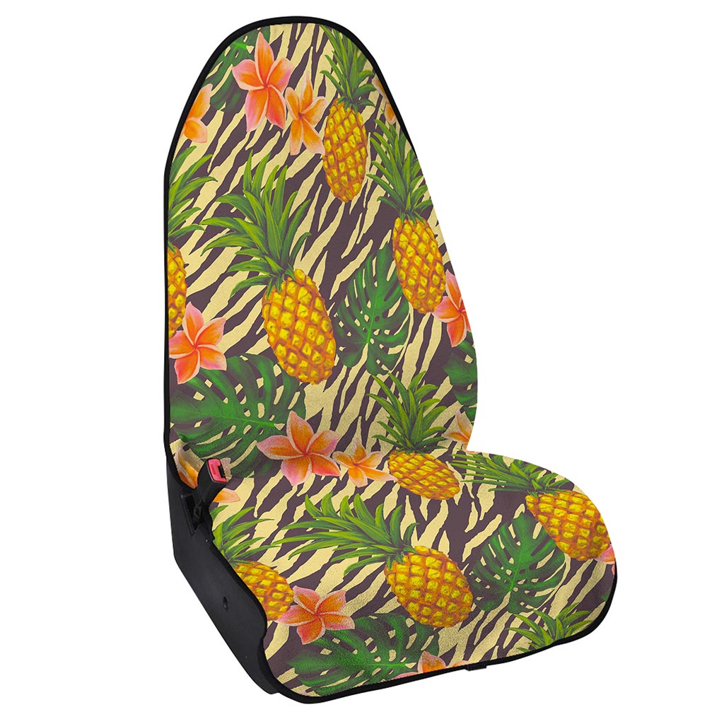 Vintage Zebra Pineapple Pattern Print Waterproof Car Seat Cover