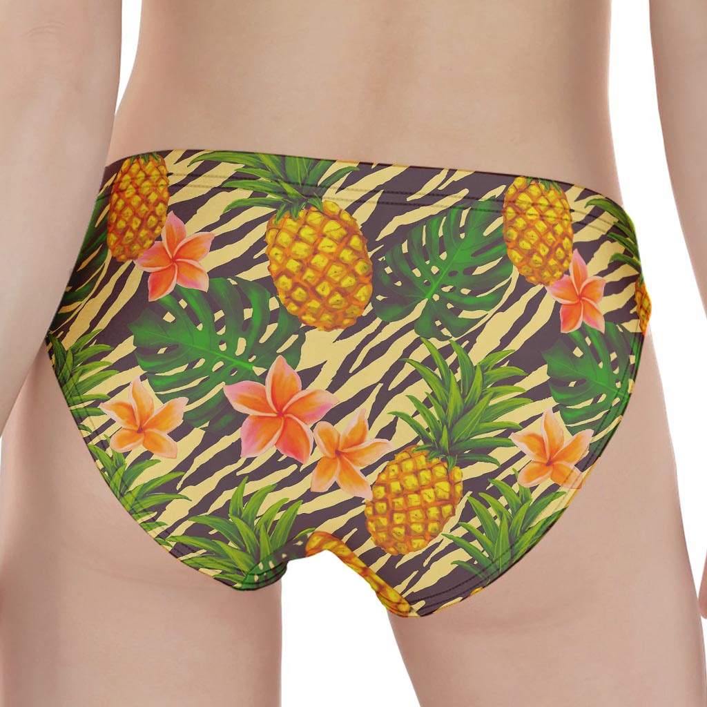 Vintage Zebra Pineapple Pattern Print Women's Panties