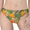 Vintage Zebra Pineapple Pattern Print Women's Thong