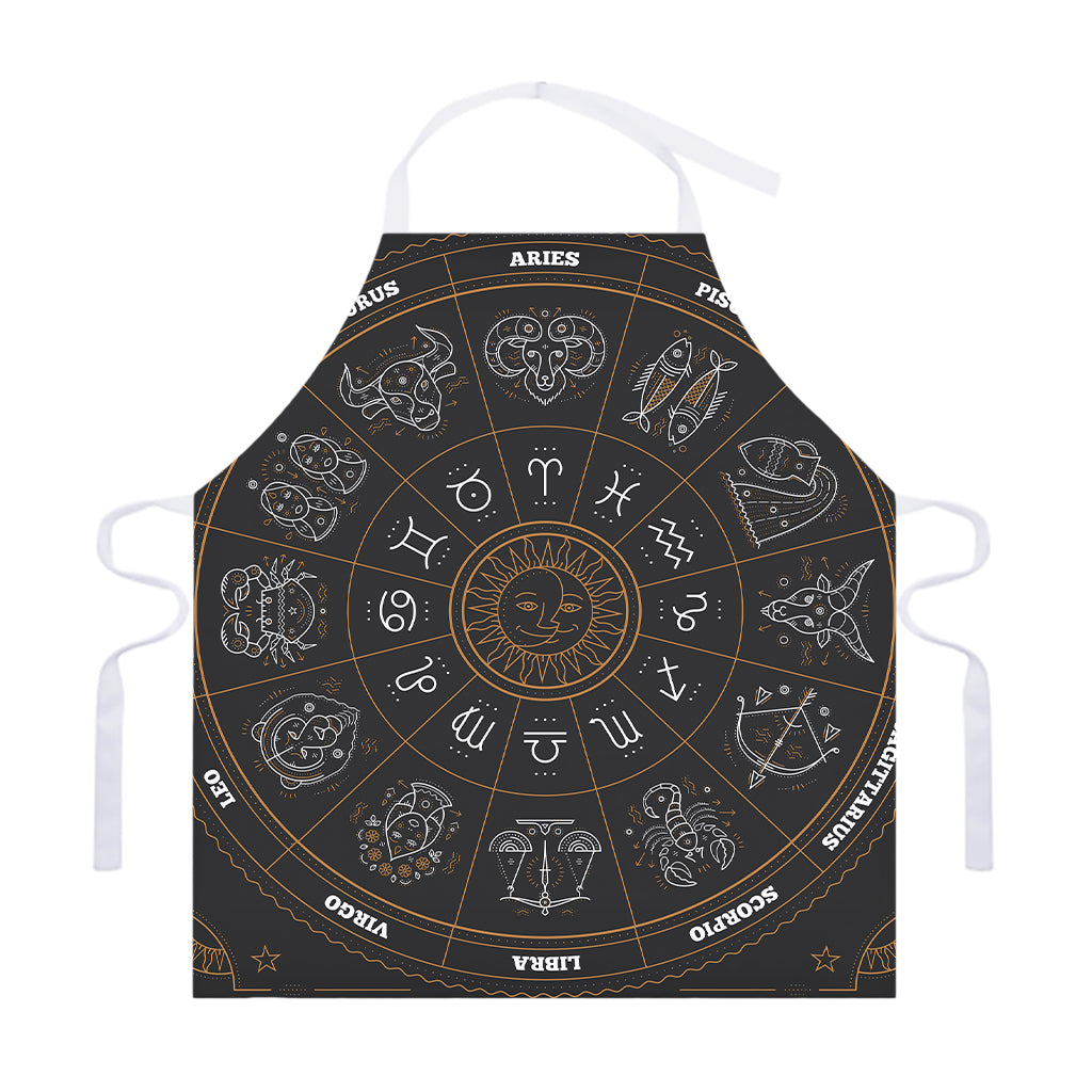 Vintage Zodiac Circle Print Adjustable Apron