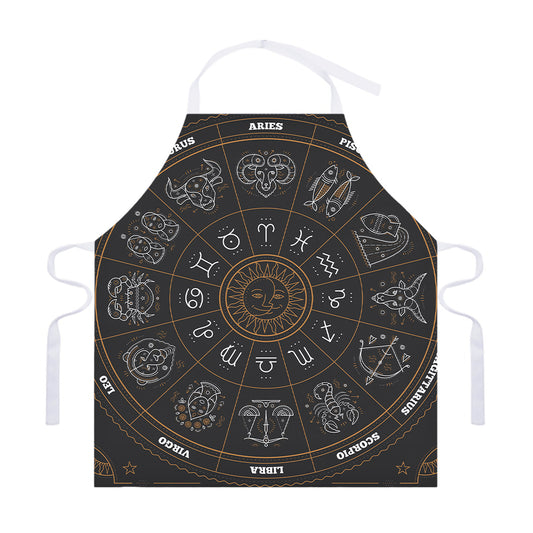 Vintage Zodiac Circle Print Adjustable Apron