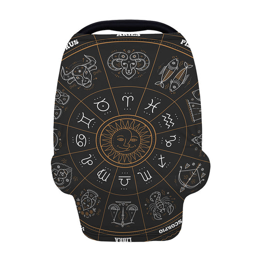 Vintage Zodiac Circle Print Baby Seat Cover