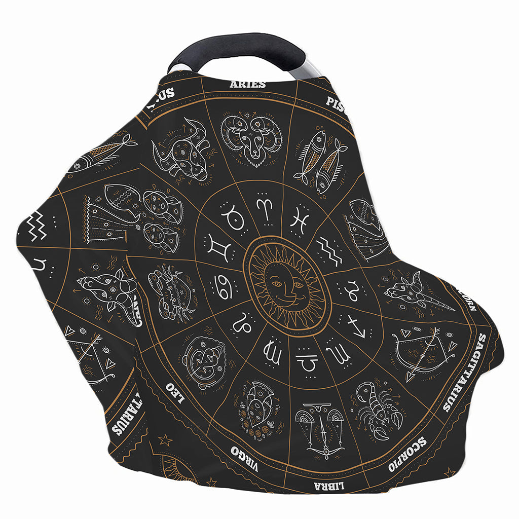 Vintage Zodiac Circle Print Baby Seat Cover