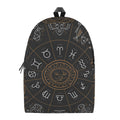 Vintage Zodiac Circle Print School Backpack