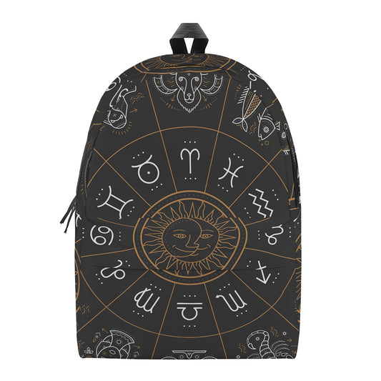 Vintage Zodiac Circle Print Backpack