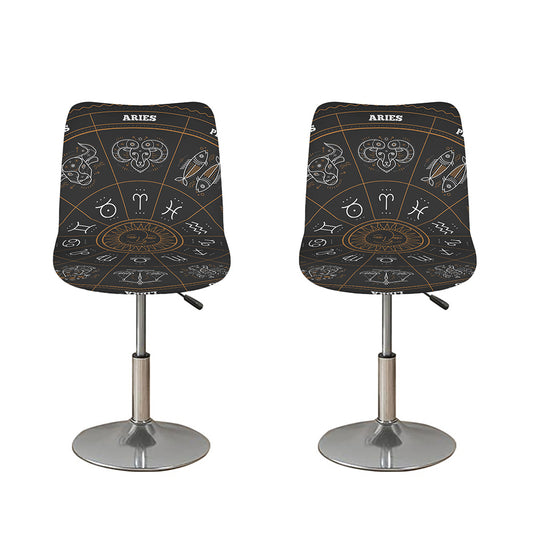 Vintage Zodiac Circle Print Bar Stool Covers