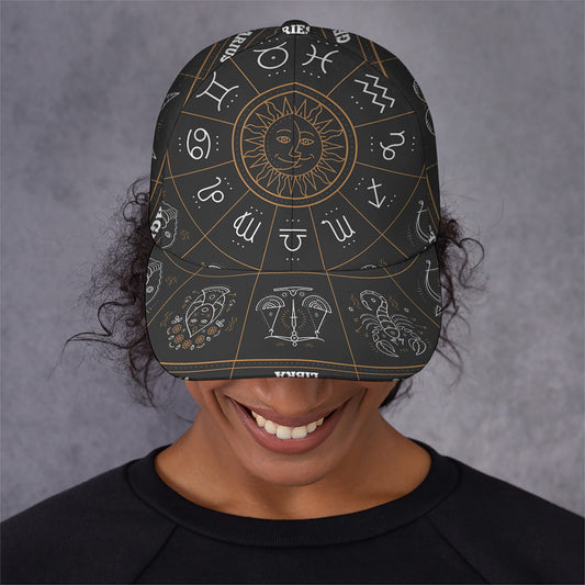 Vintage Zodiac Circle Print Baseball Cap