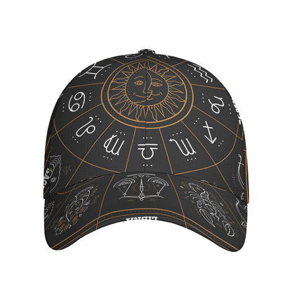 Vintage Zodiac Circle Print Baseball Cap