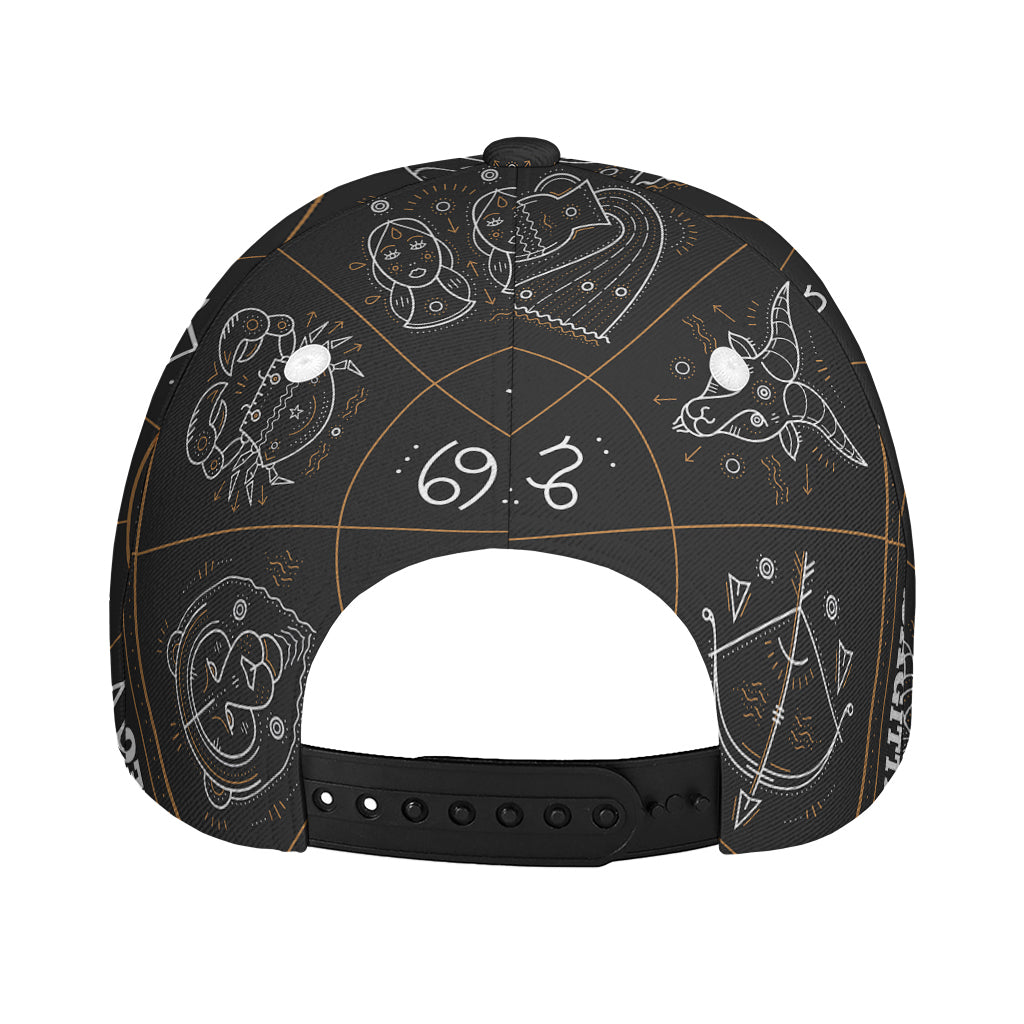 Vintage Zodiac Circle Print Baseball Cap