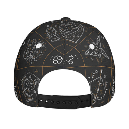 Vintage Zodiac Circle Print Baseball Cap