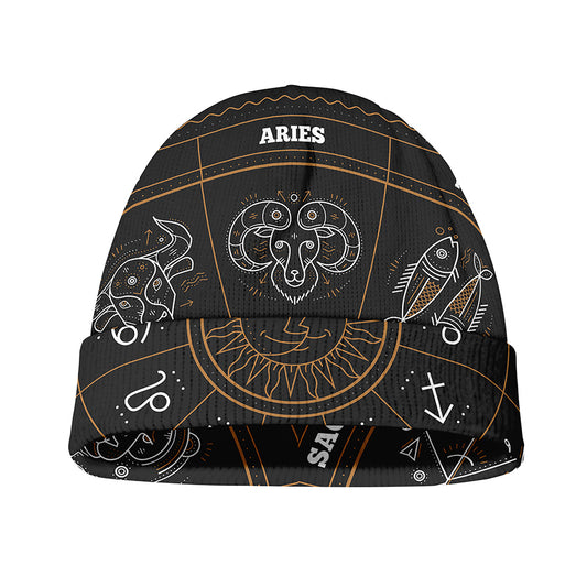 Vintage Zodiac Circle Print Beanie