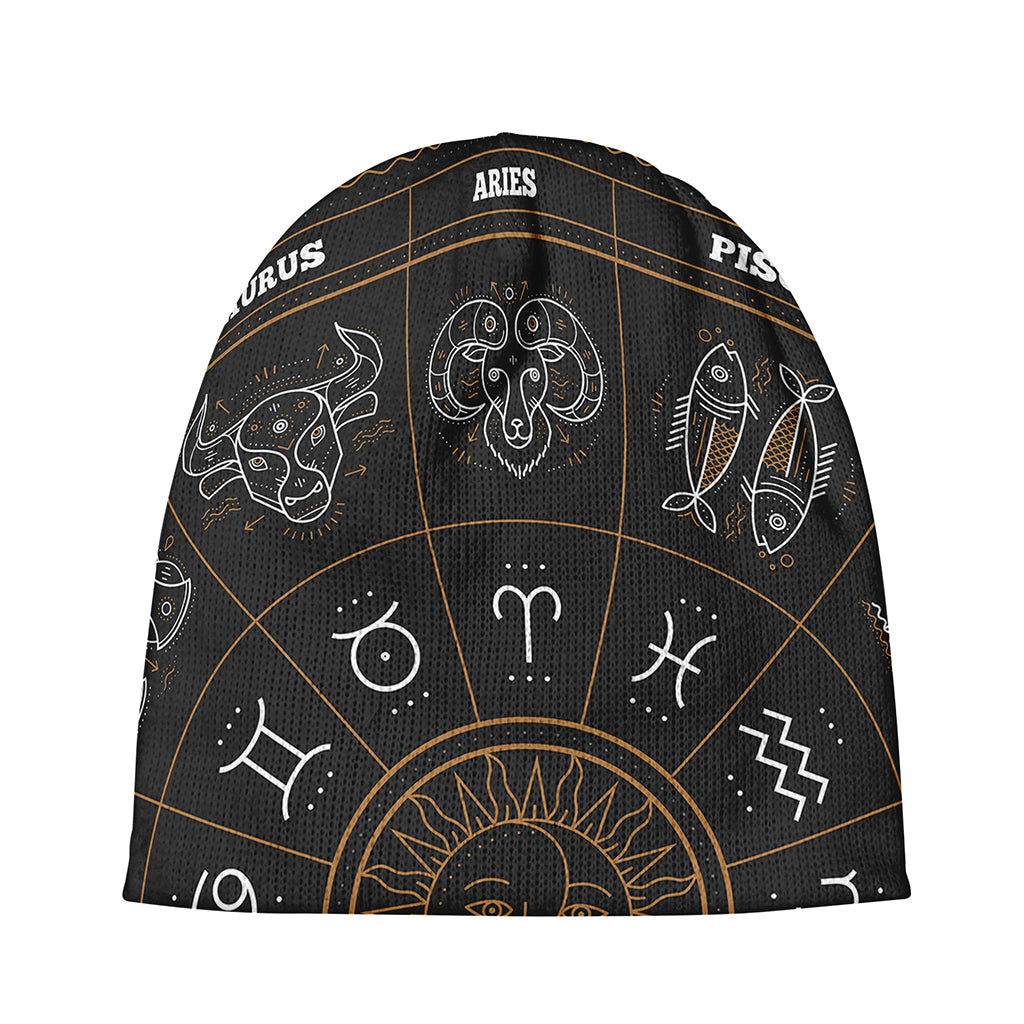 Vintage Zodiac Circle Print Beanie