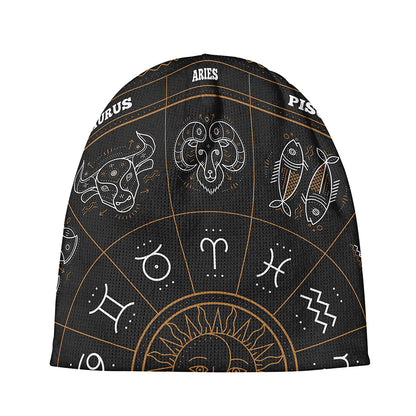 Vintage Zodiac Circle Print Beanie