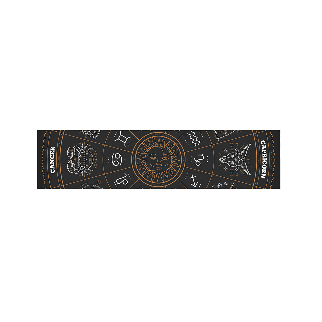 Vintage Zodiac Circle Print Bed Runner
