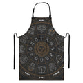 Vintage Zodiac Circle Print Bib Apron With Pocket