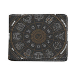 Vintage Zodiac Circle Print Bifold Wallet