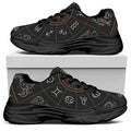 Vintage Zodiac Circle Print Black Chunky Shoes
