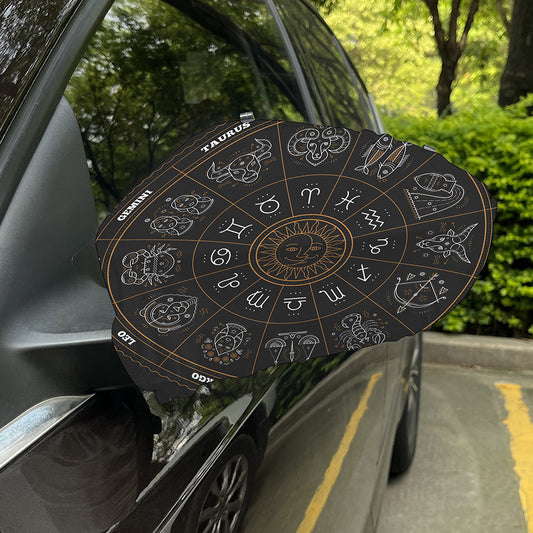Vintage Zodiac Circle Print Car Side Mirror Covers