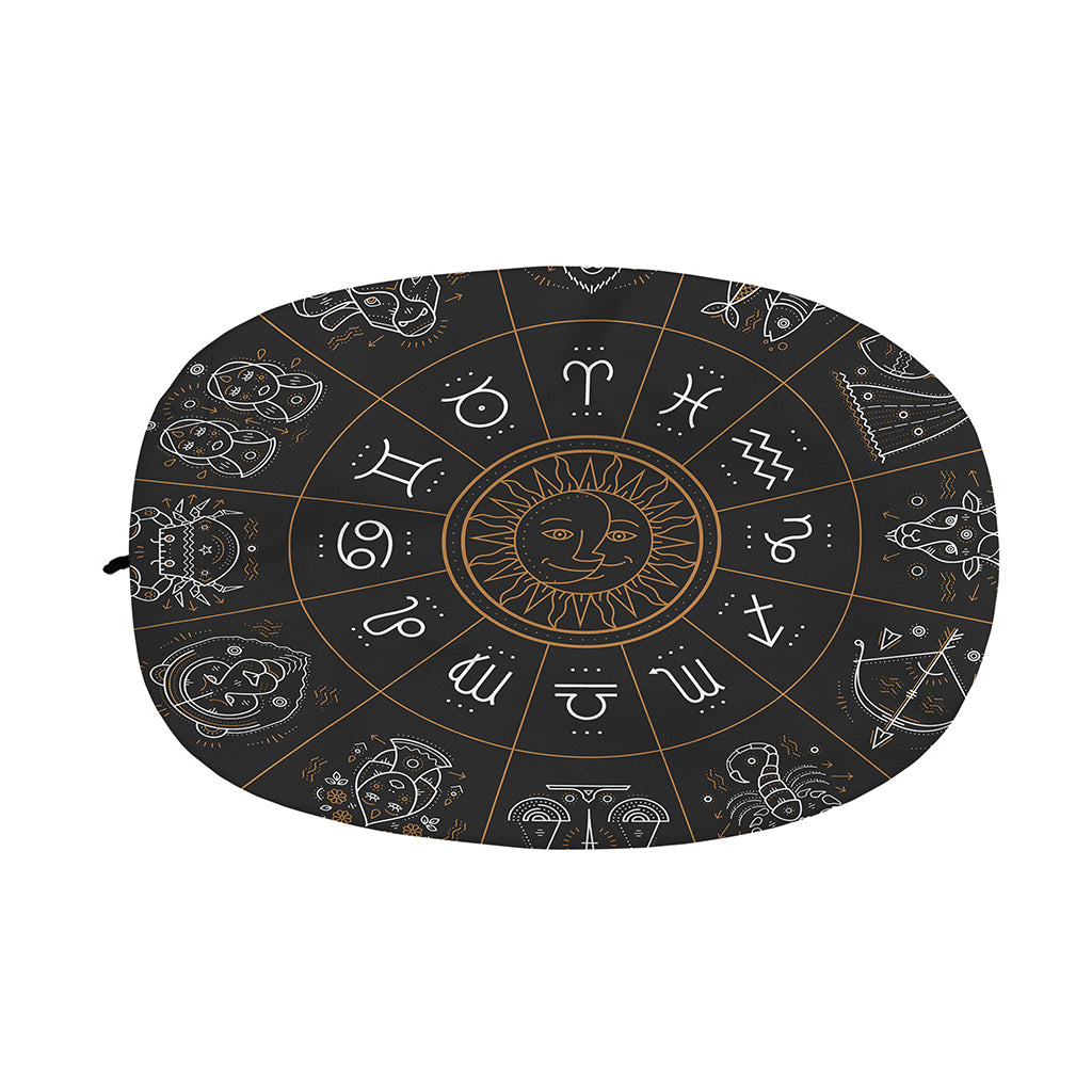 Vintage Zodiac Circle Print Car Side Mirror Covers
