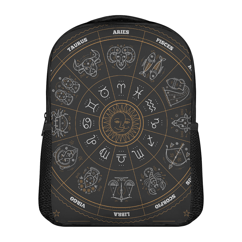 Vintage Zodiac Circle Print Casual Backpack